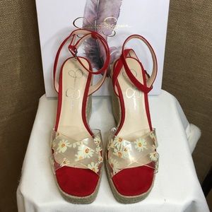 JESSICA SIMPSON SEMIE ESPADRILLE WEDGE SANDAL – SZ 9.5